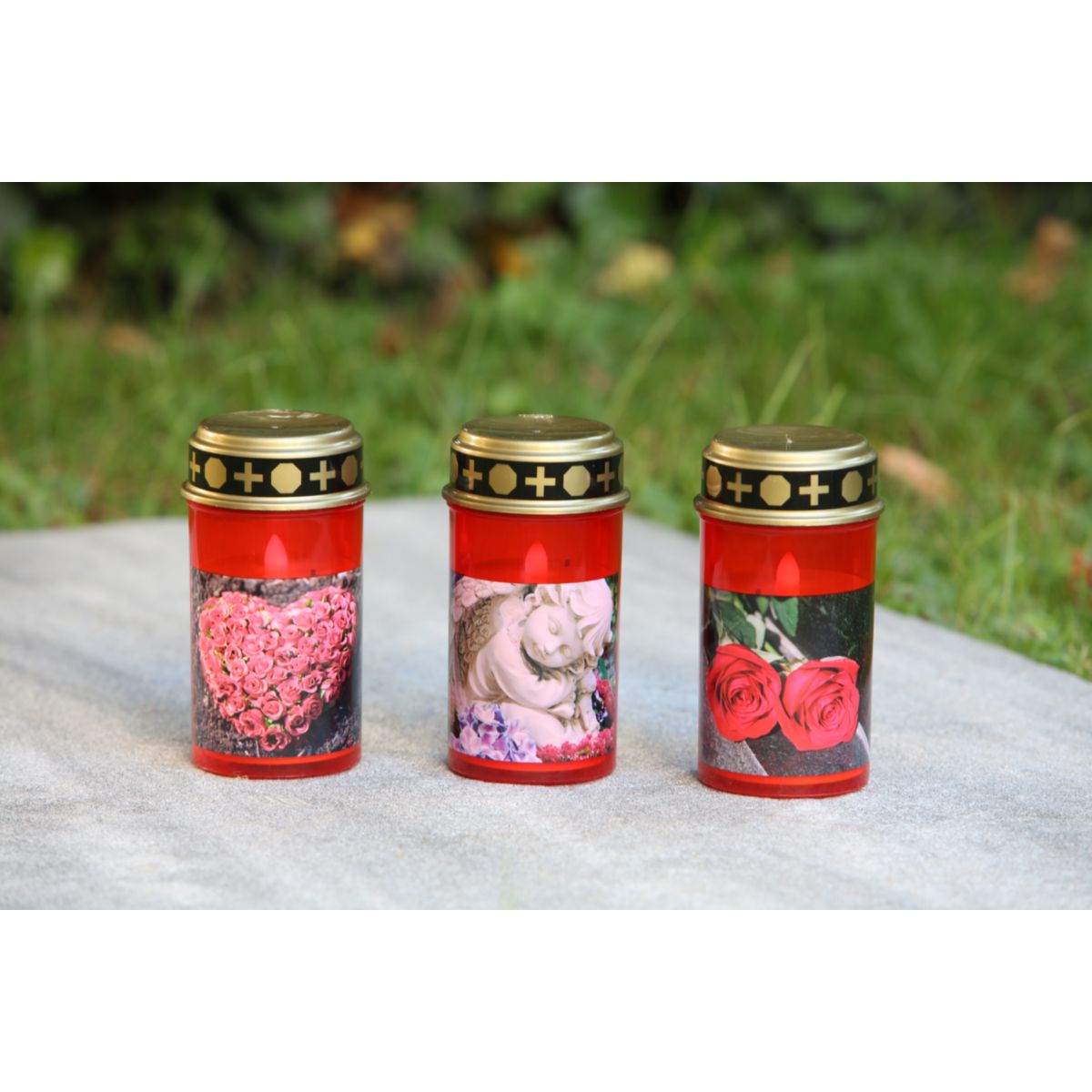 Flower Power LED Outdoor Grablampe mit Dorn TUMBA RED 7 x 13 cm Kunststoff Bild 3