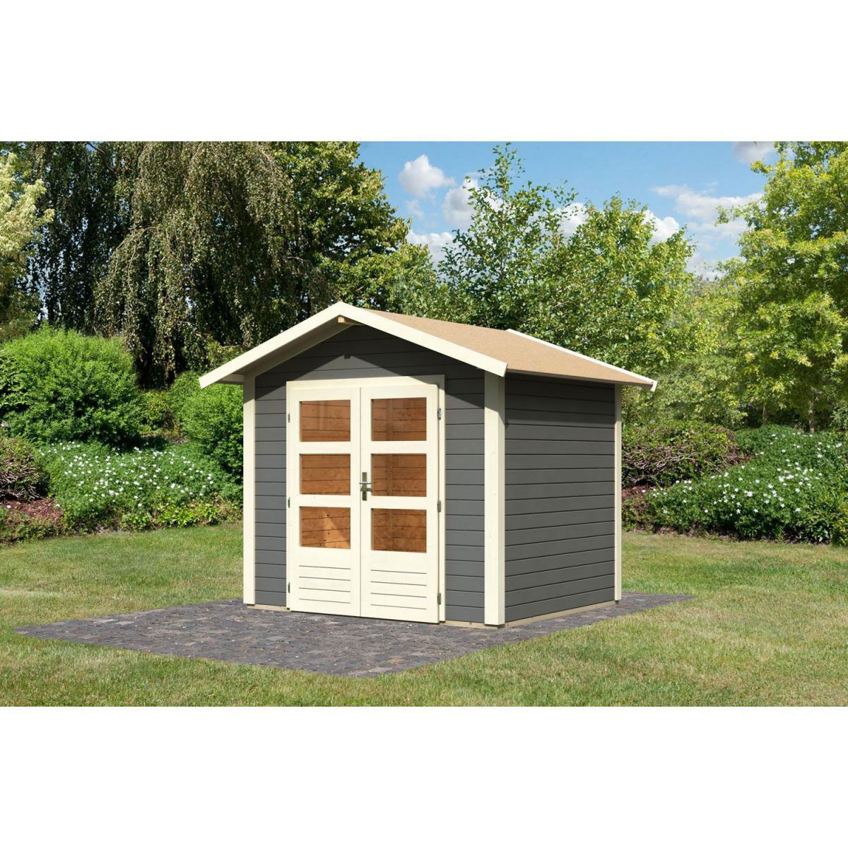 Karibu Gartenhaus Talkau 3 terragrau