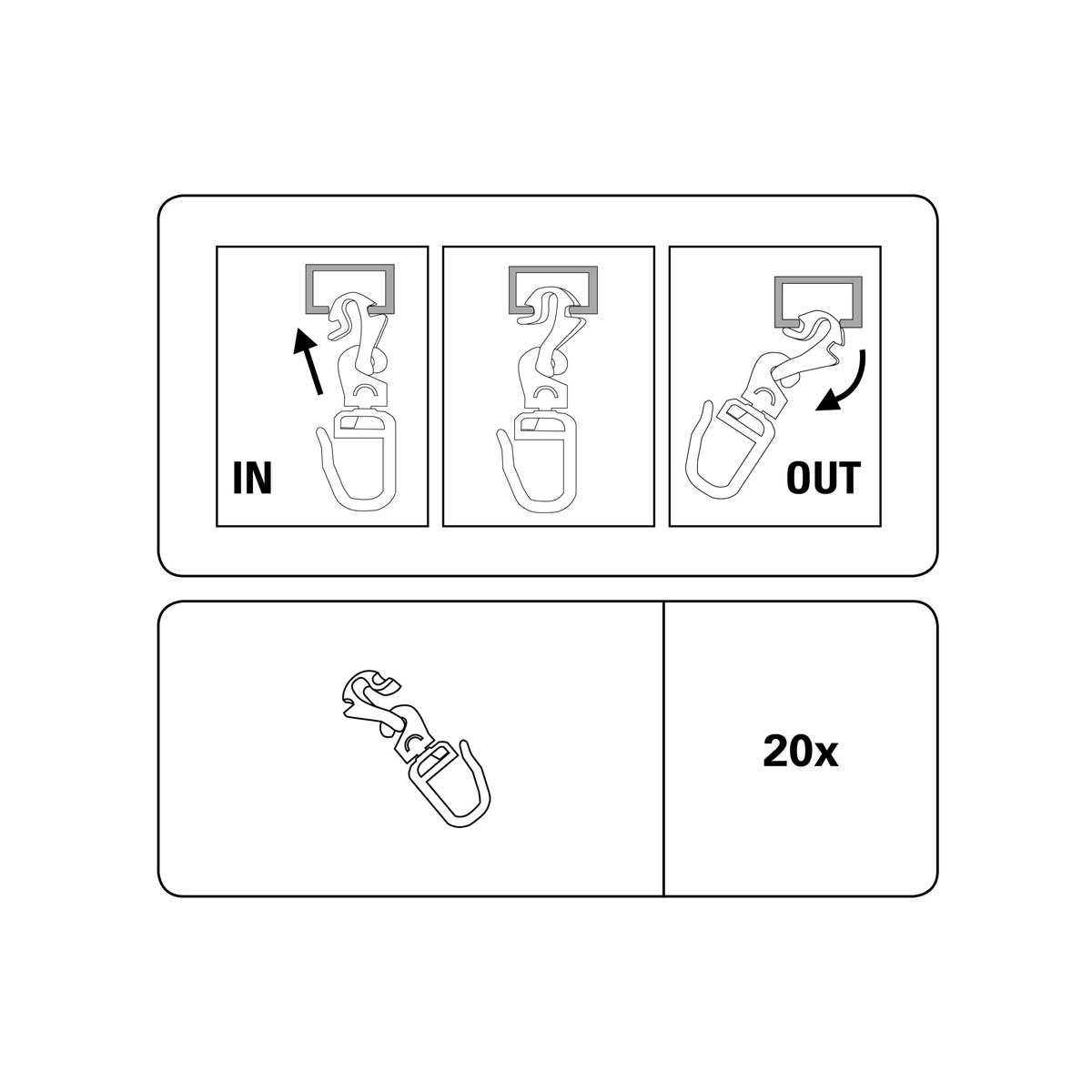Gardinia Gleiter Klick In-Out 6 mm weiß 20 Stück Bild 3
