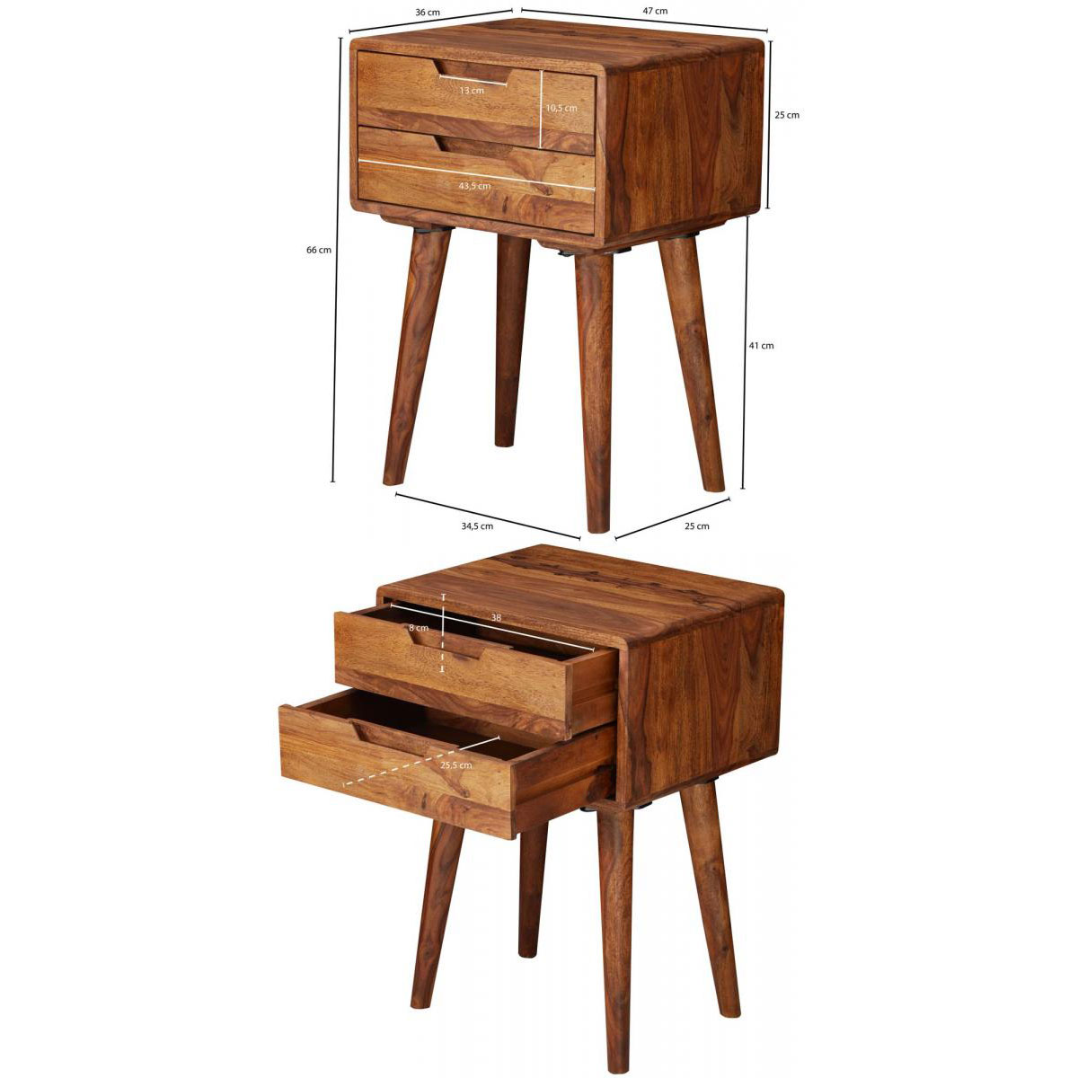 Wohnling Nachtkonsole, braun Bild 7