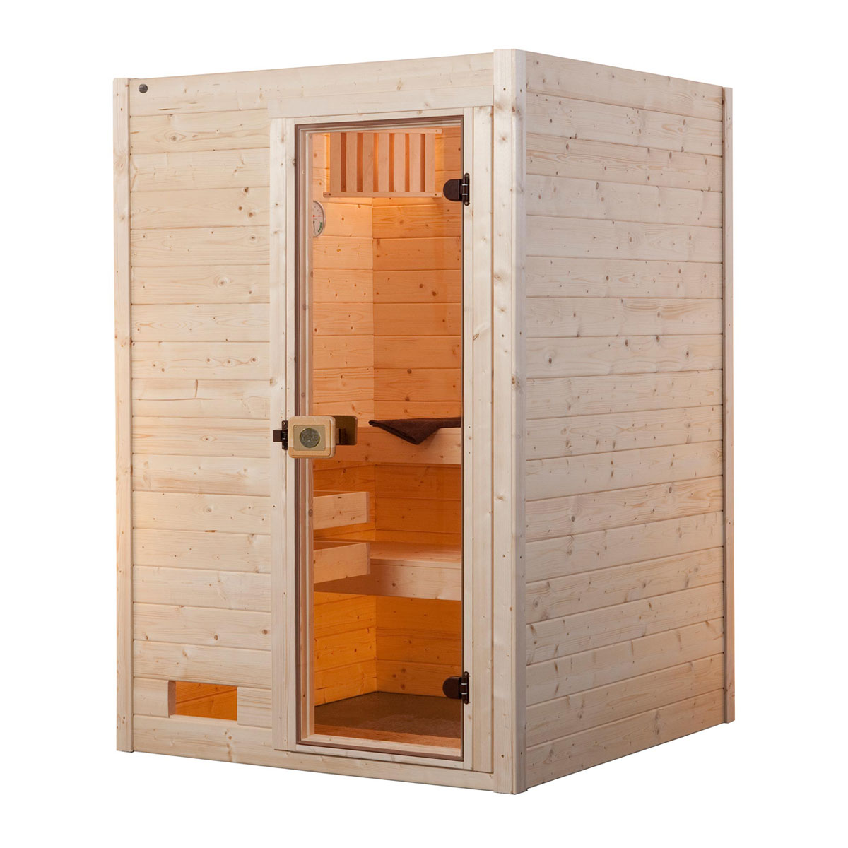 Weka  Design-Sauna Cubilis Größe 3 Sparset 7,5kW OS Glastuer und Fenster