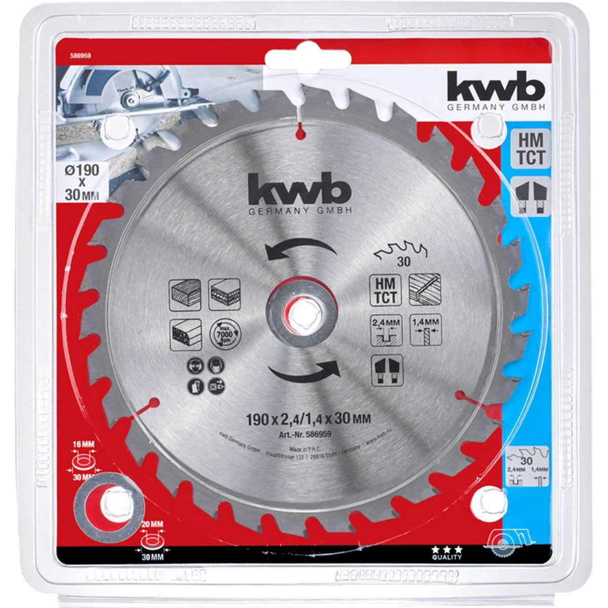 kwb  Spanplattensägeblatt für Handkreissäge Durchmesser 190 mm Bild 2