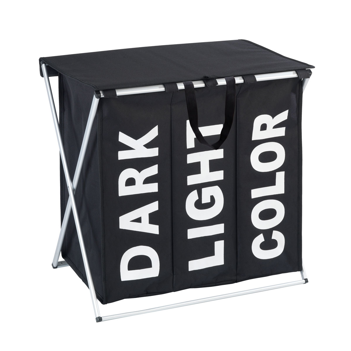 Wenko Wäschesammler Trio schwarz 118 l