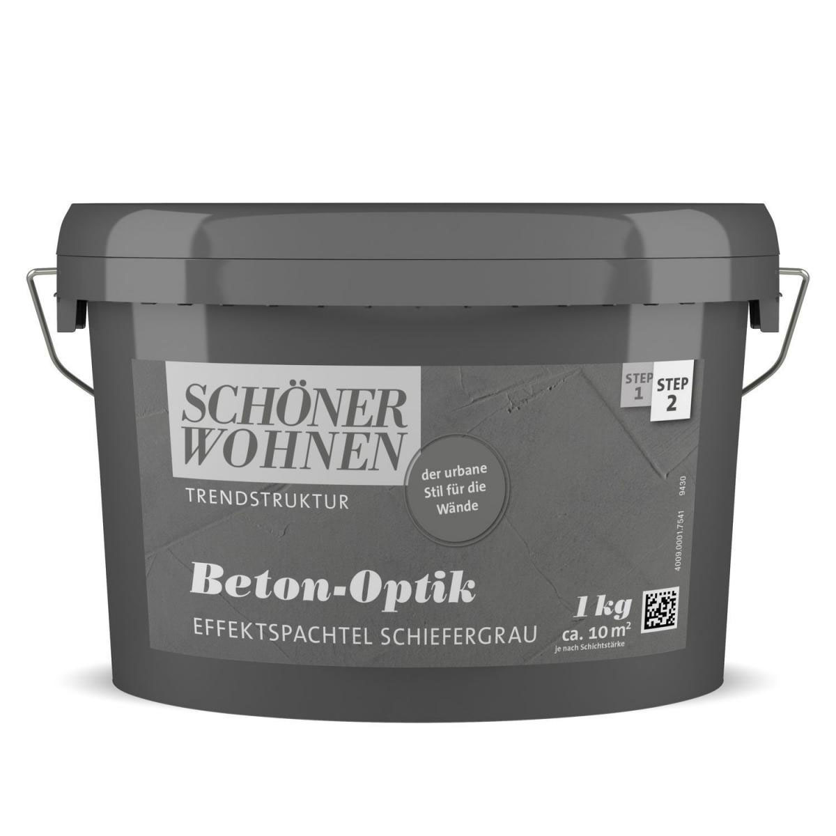 Schöner Wohnen Farbe Beton-Optik Effektspachtel 1 kg schiefergrau