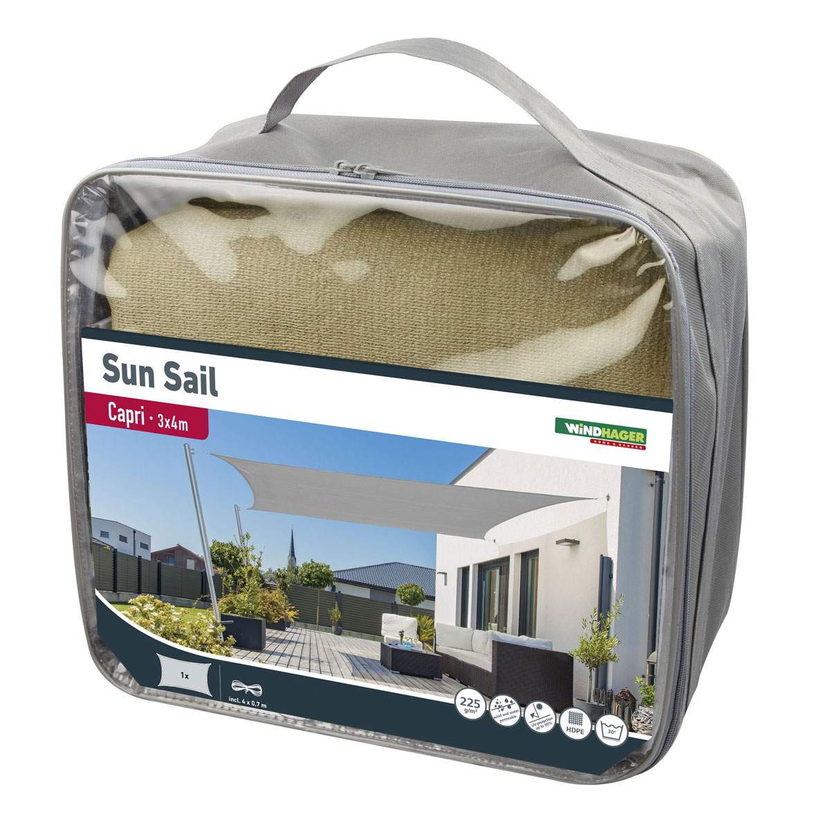 Rechteck-Segel Capri 3 x 4 m champagner