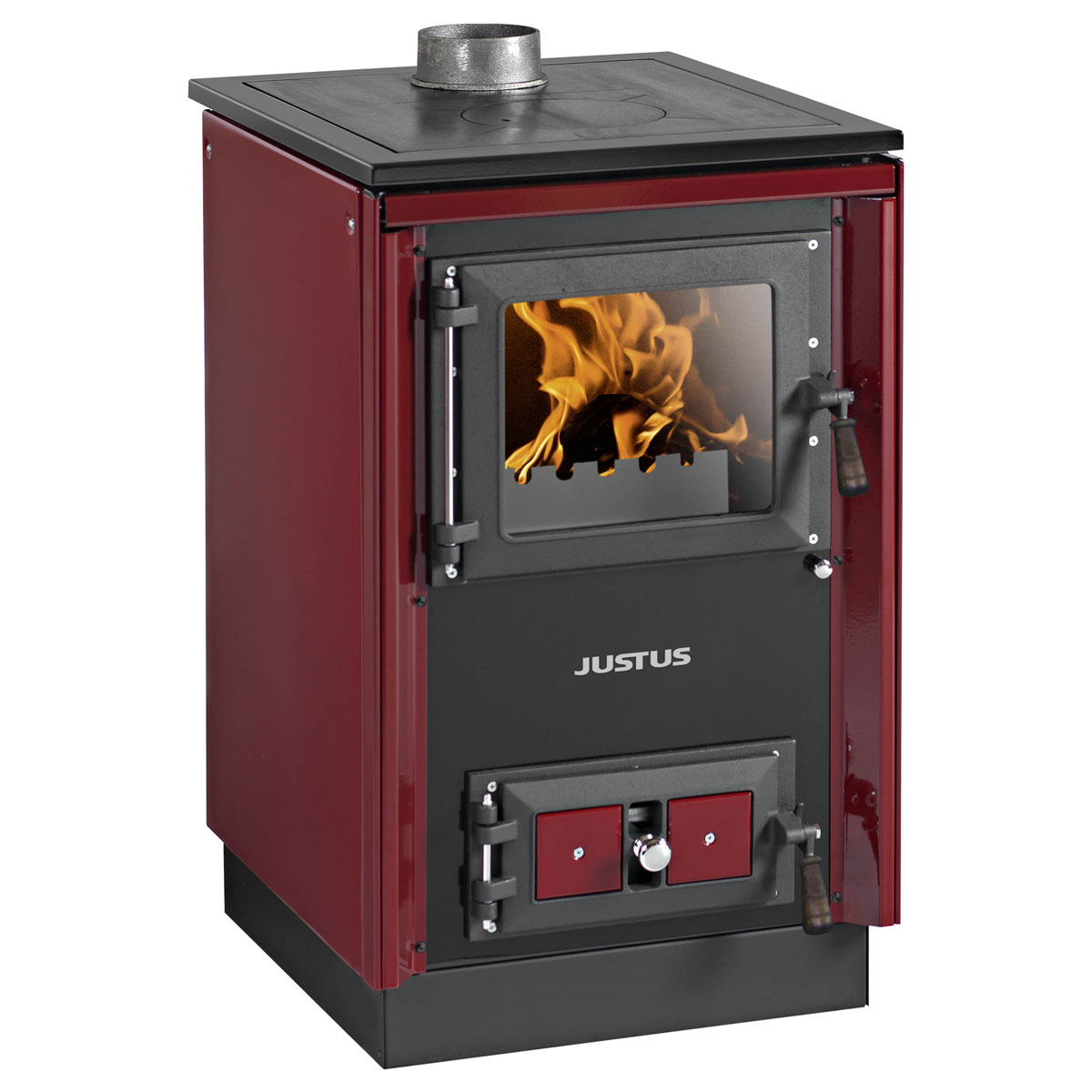 Justus Festbrennstoffherd Rustico-50 2.0 bordeaux