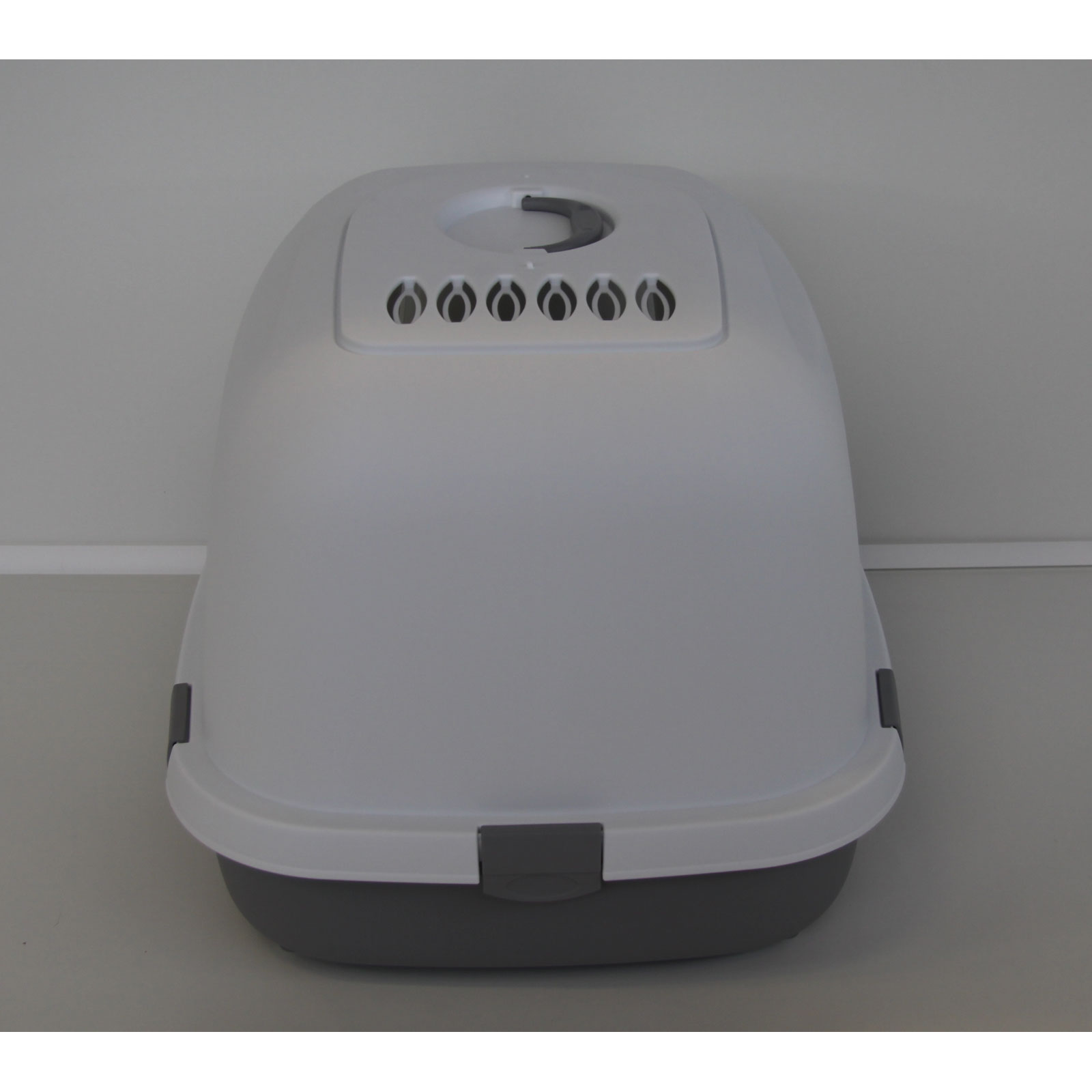 Trixie  Katzentoilette Primo XXL Top mit Haube 56 x 47 x 71 cm grau/weiß Bild 4