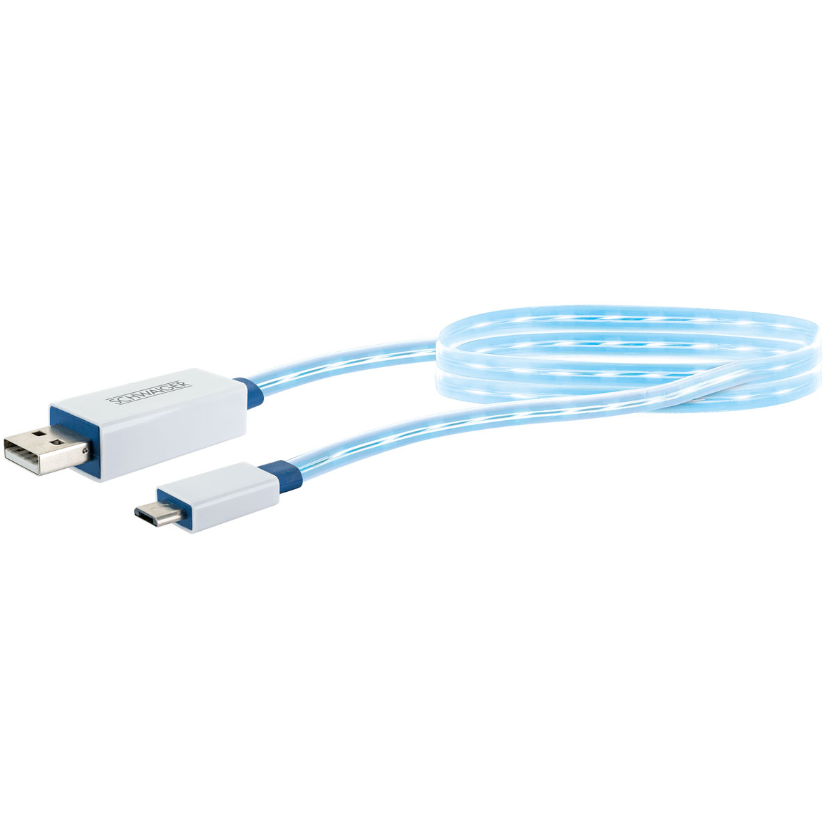 Schwaiger Micro-USB-Kabel leuchtend 0,8m weiß Bild 3