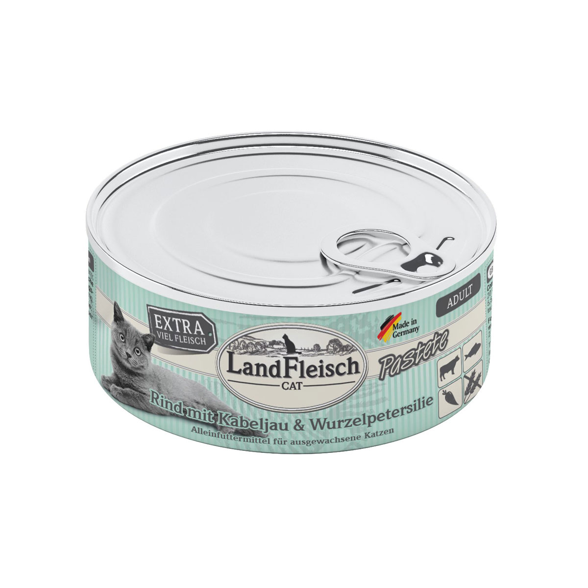 Landfleisch Cat  Adult Pastete Rind+Kabelj 100g