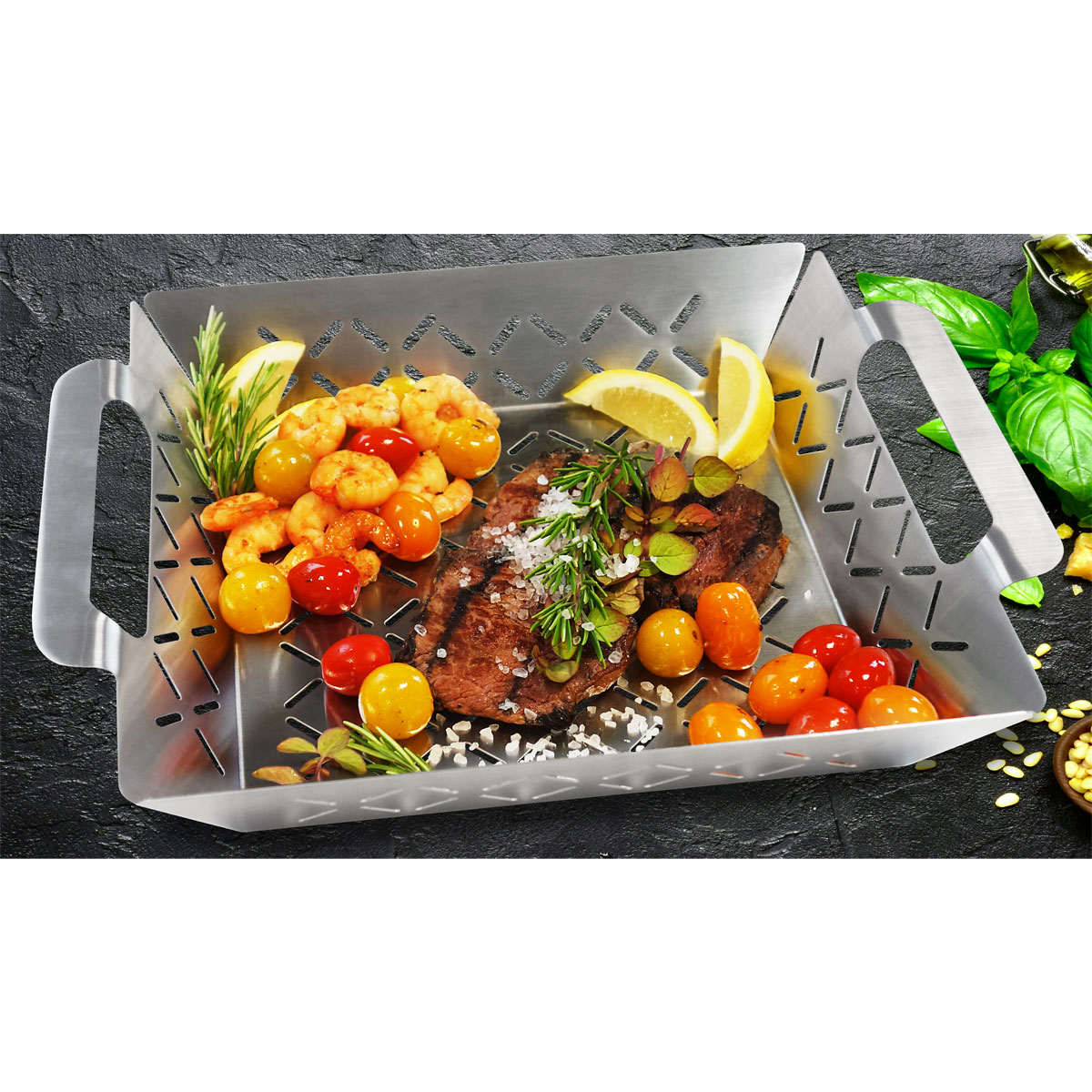 Grillkorb groß 35 x 29,5 x 6,5 cm Bild 3