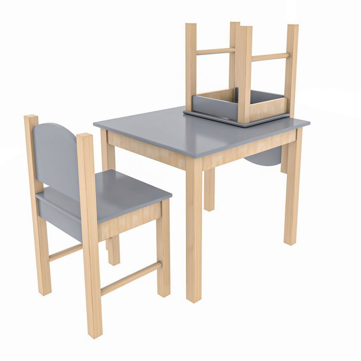 Coemo 3tlg. Kindersitzgruppe Stefano Grau 1 Tisch 2 Stühle | grau |  K003207152