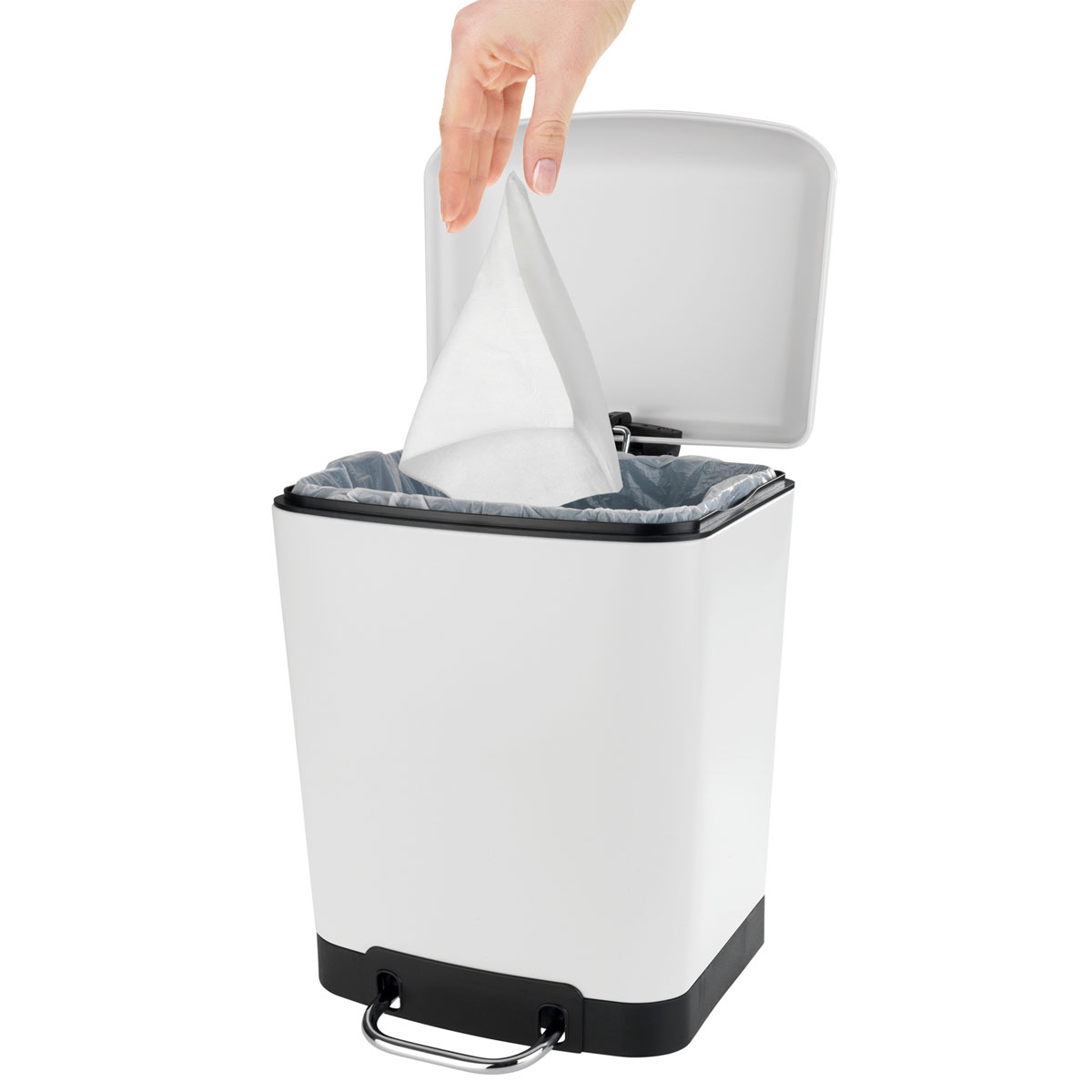 Wenko Treteimer Studio Easy-Close weiß 6 L Bild 4