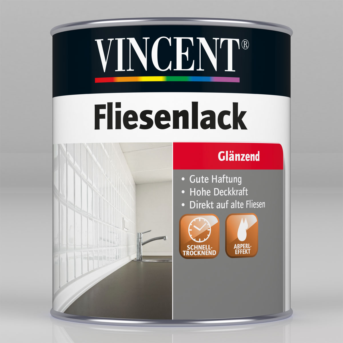 Vincent Fliesenlack Lichtgrau glänzend 750 ml