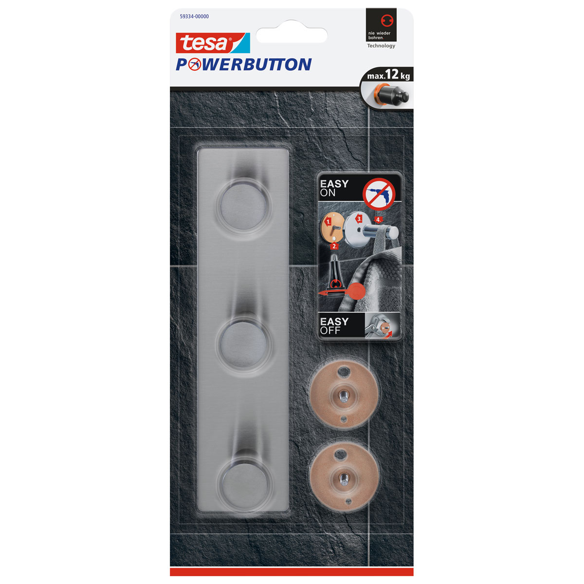 Tesa Klebehakenleiste Powerbutton Classic Bild 1