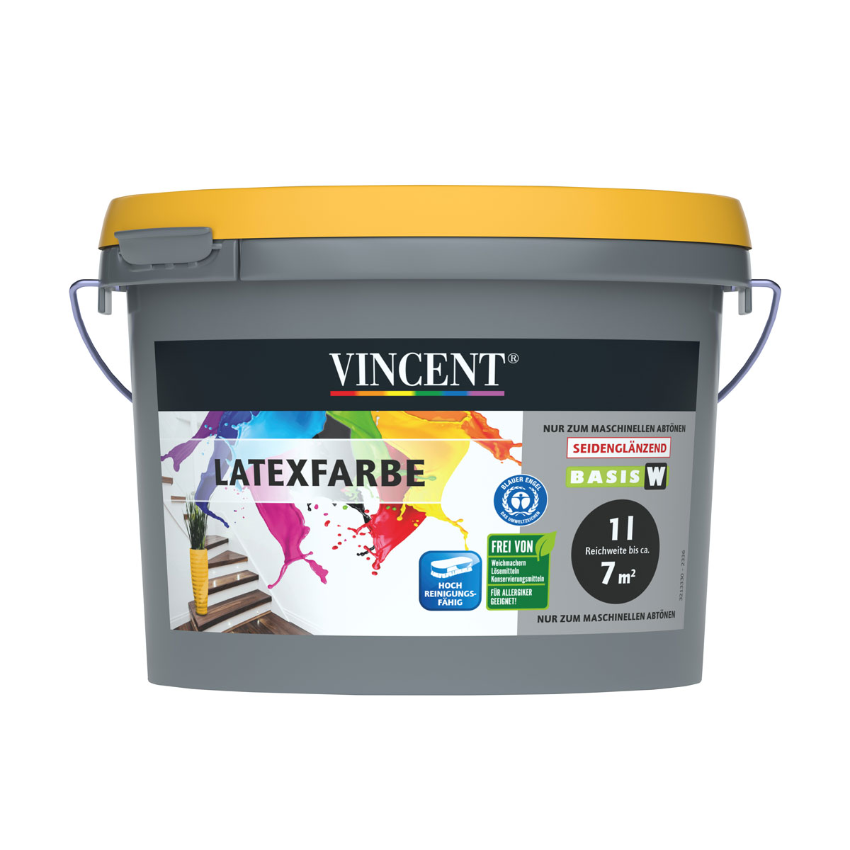 Vincent  Wandfarbe Latexfarbe Mix It seidenglänzend 1,0 L