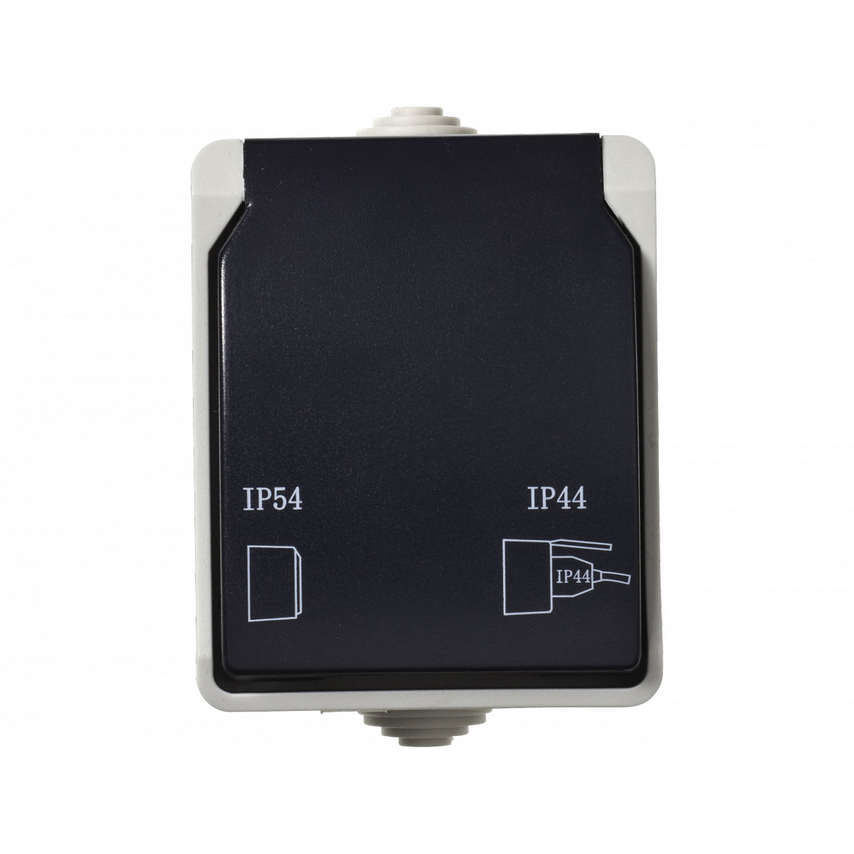 Aufputz-Steckdose Basic Feuchtraum 1-fach grau Bild 2