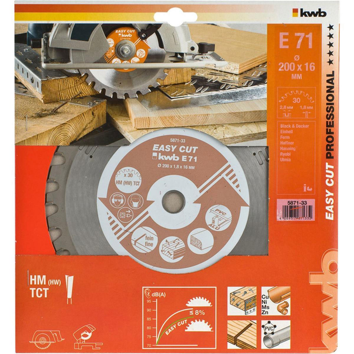 kwb  Kreissägeblätter Easy Cut für Handkreissägen Durchmesser 200x16 mm Bild 2