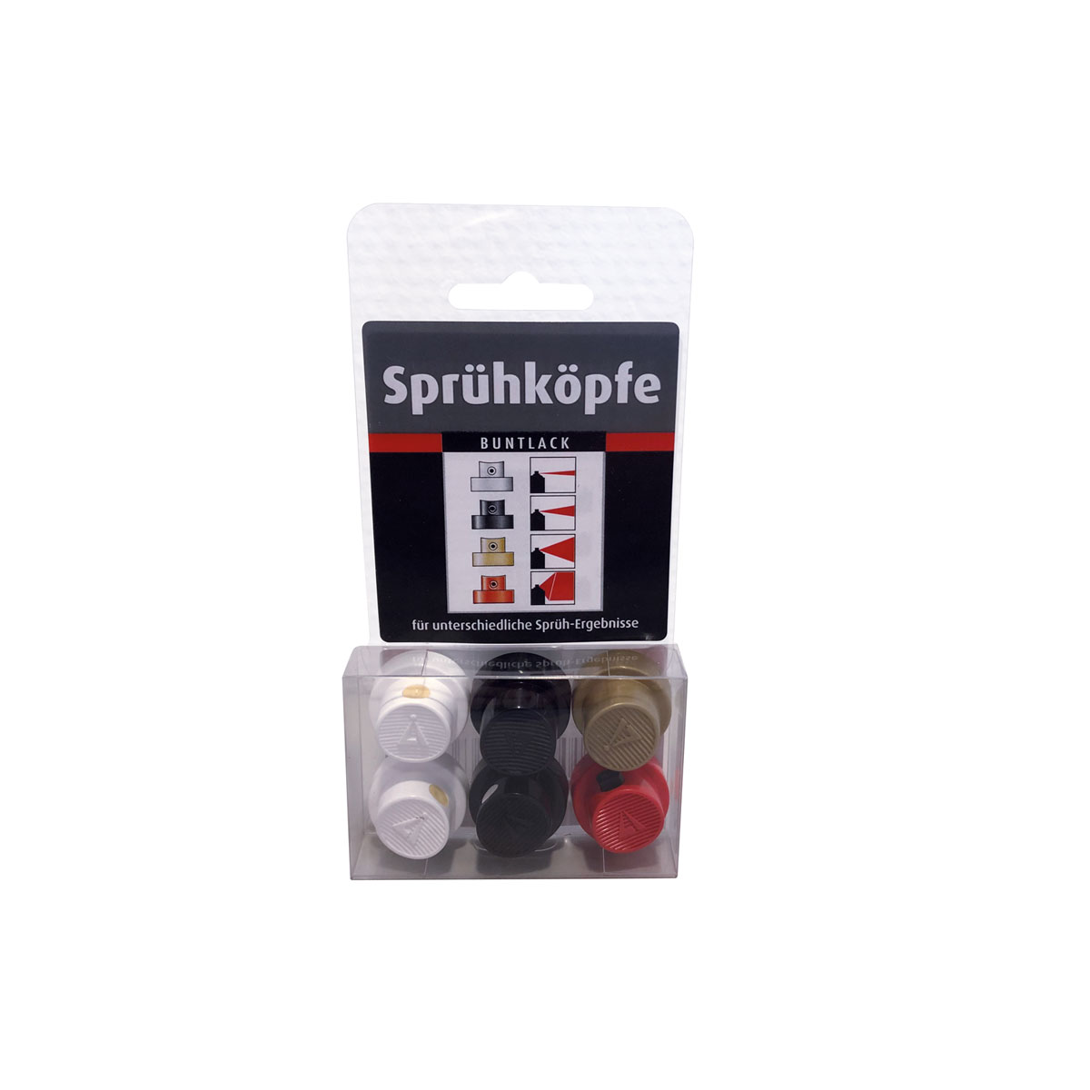 Sprühkopf-Set für Buntlack 6- teilig 