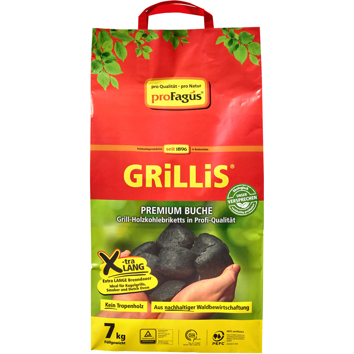 proFagus Grill-Holzkohlebriketts Grillis