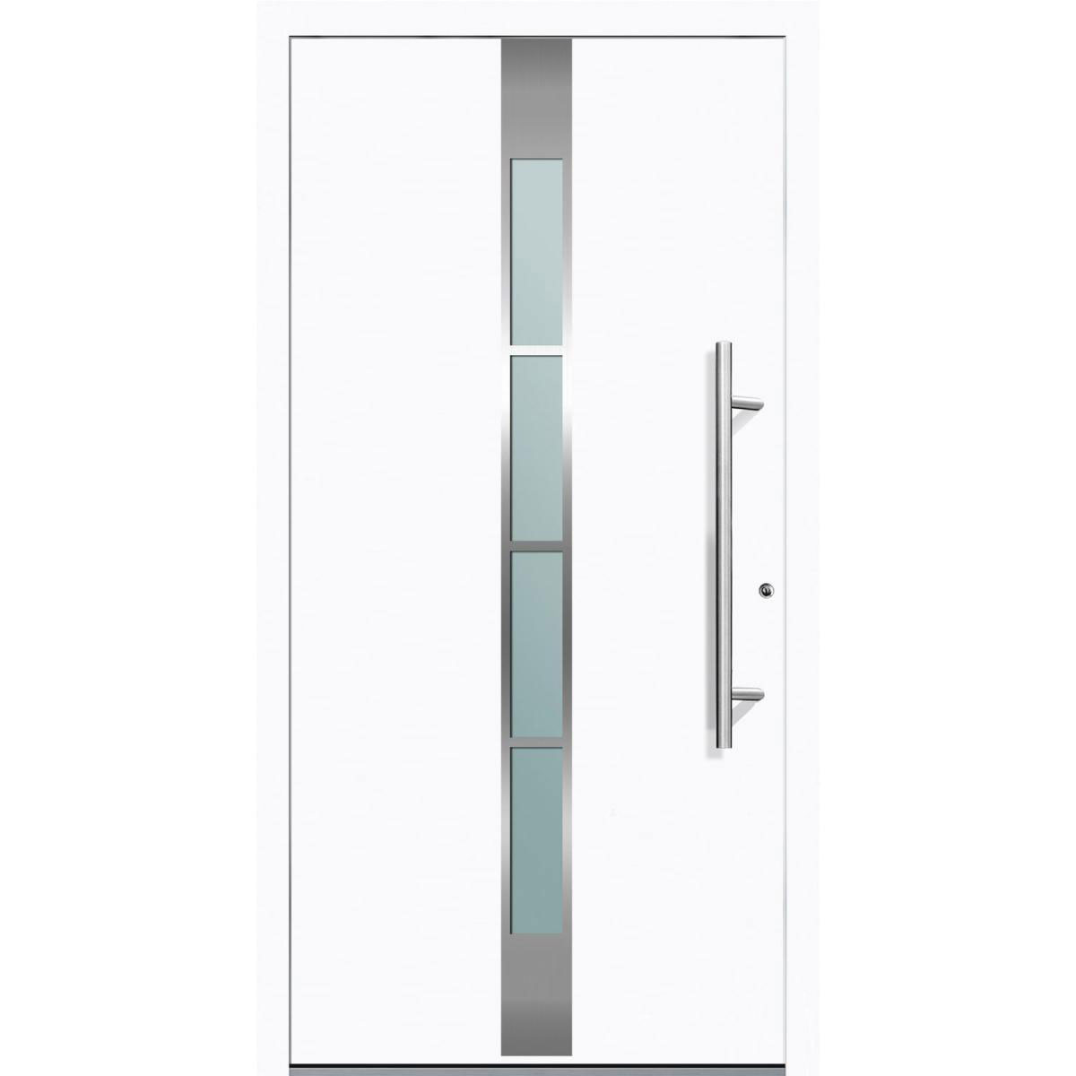 Aluminium Sicherheits-Haustür Ferrara Exklusiv 75 mm weiß 110 x 210 cm Anschlag rechts inkl Griffset