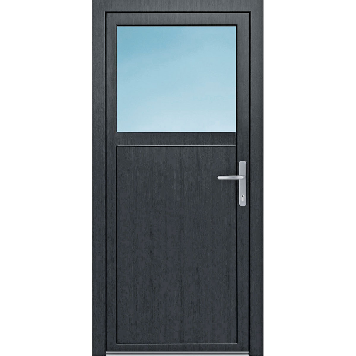 Kunststoff-Nebeneingangstür F02/F02 Easy R anthrazit 98 x 200 cm