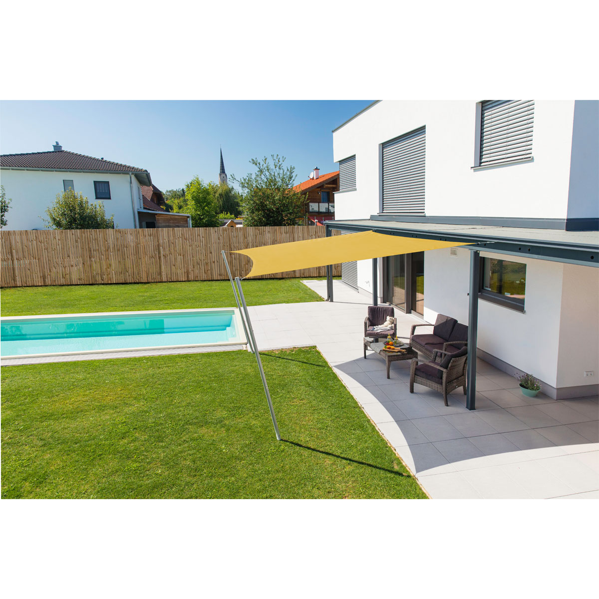 Viereck-Segel Cannes 3 x 3 m gelb Bild 3