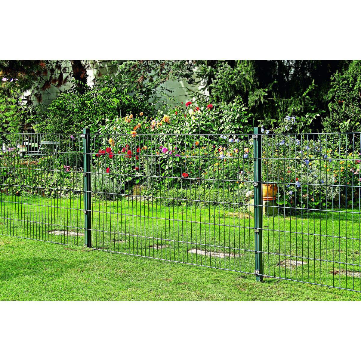 Durabil  Doppelstab Gittermatte-Zaunsystem 200 x 100 cm grün Bild 2