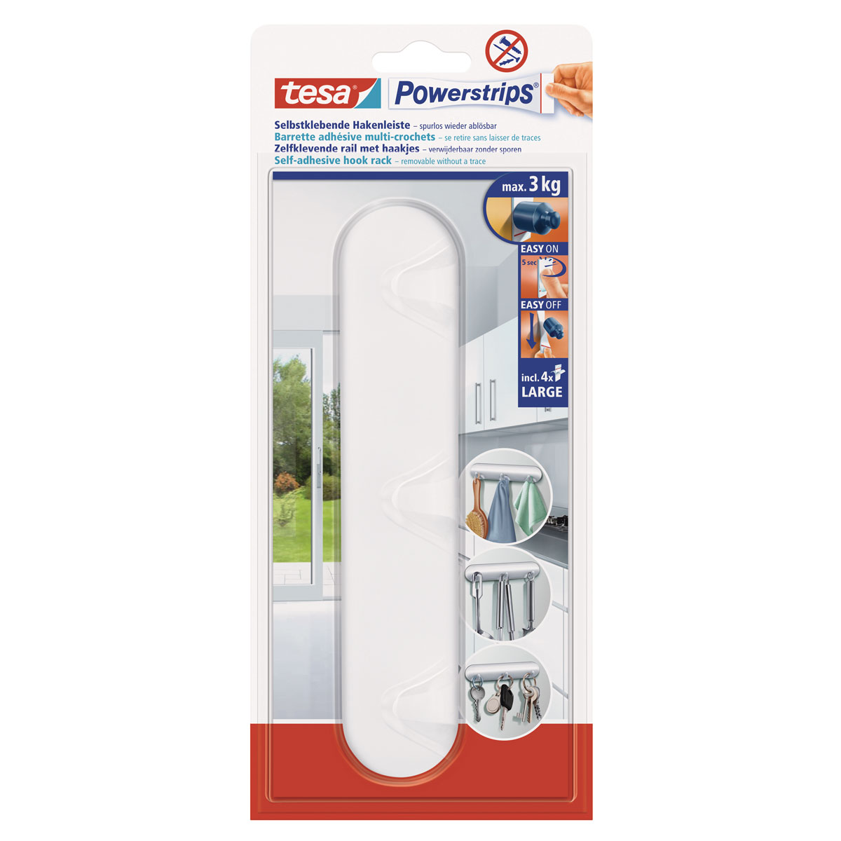 Tesa Powerstrips Hakenleiste weiß 1 Stück