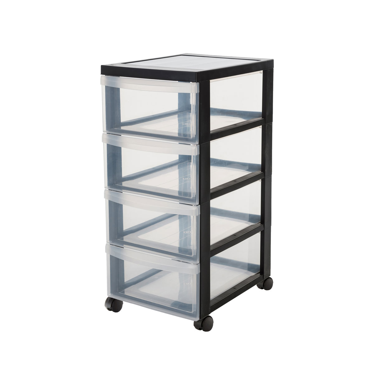 Kreher Rollcontainer mit 4 Schubladen und Rollen schwarz