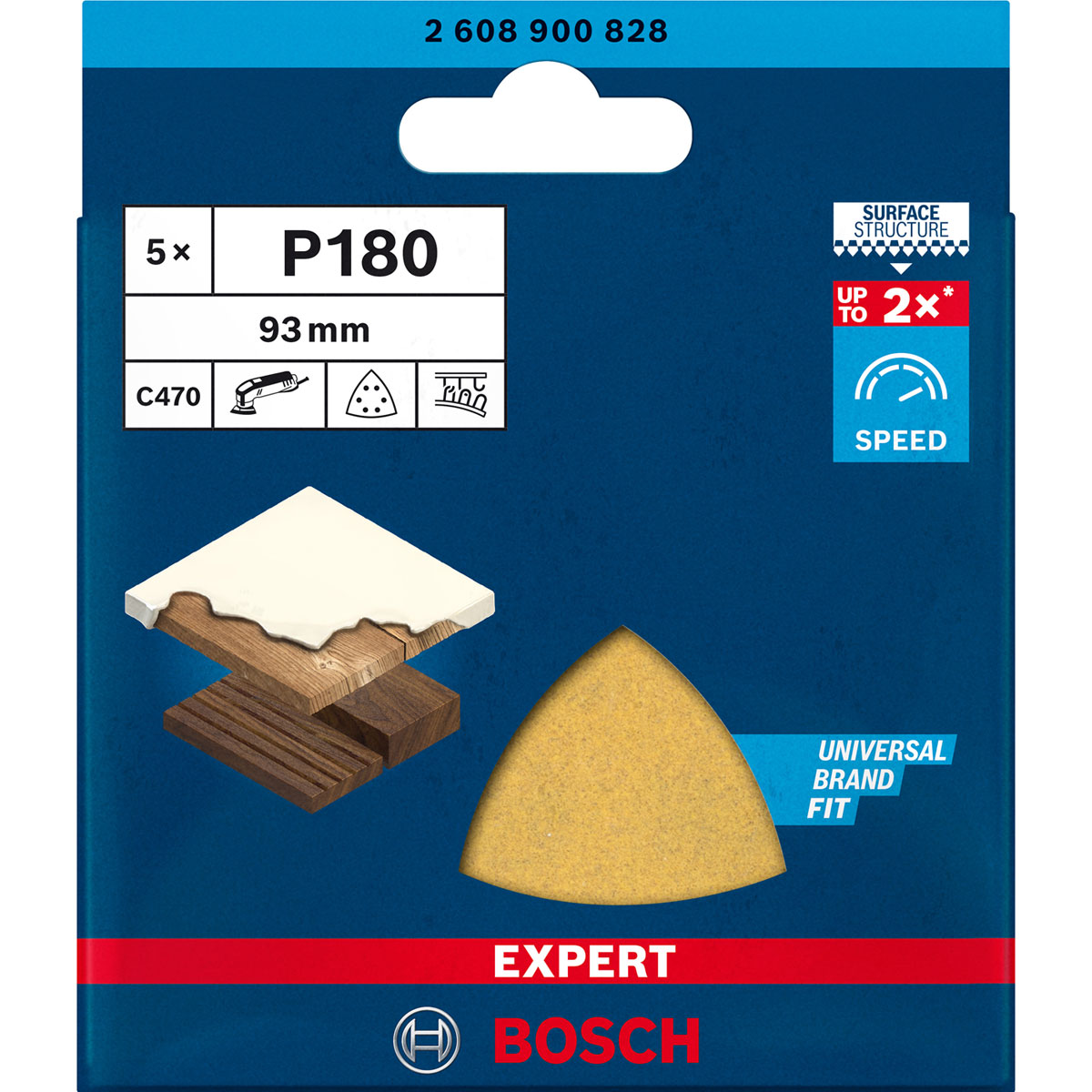 Bosch Professional  Expert C470 Schleifpapier für Deltaschleifer 93 mm G 180 5 Stück Bild 2
