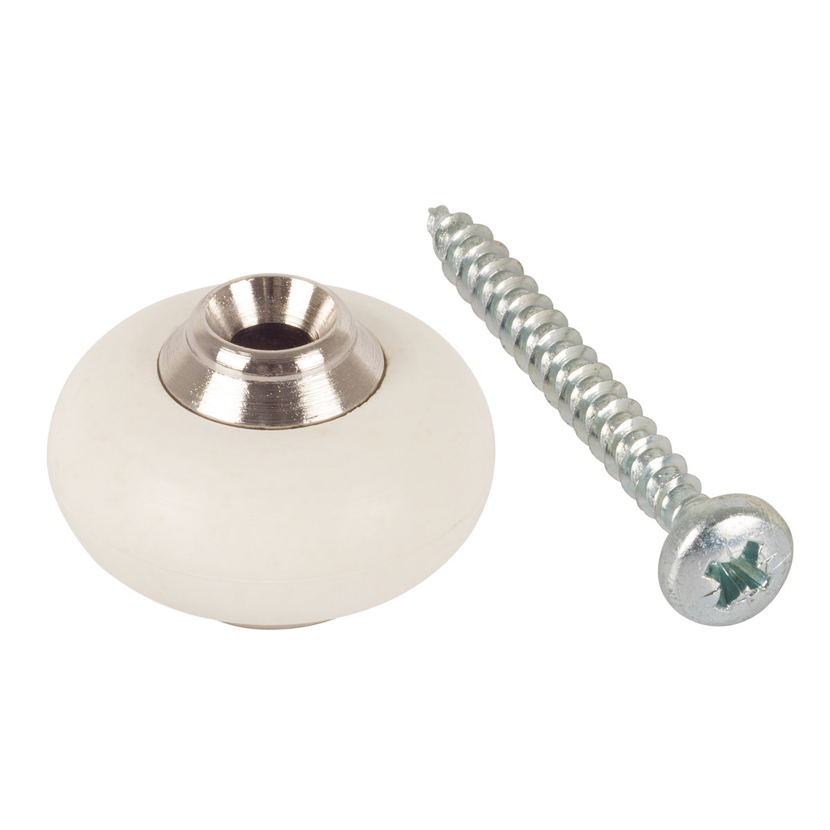 Suki Türstopper mit Schraube Metall 3 cm weiß