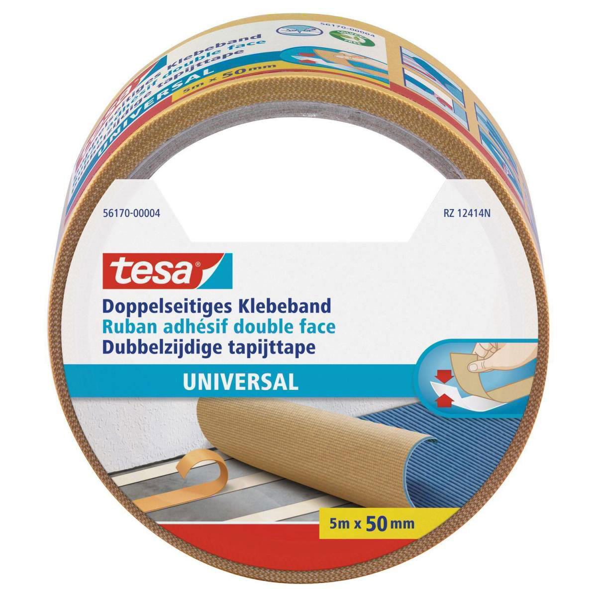 Tesa Doppelseitiges Klebeband universal 5 m x 50 mm