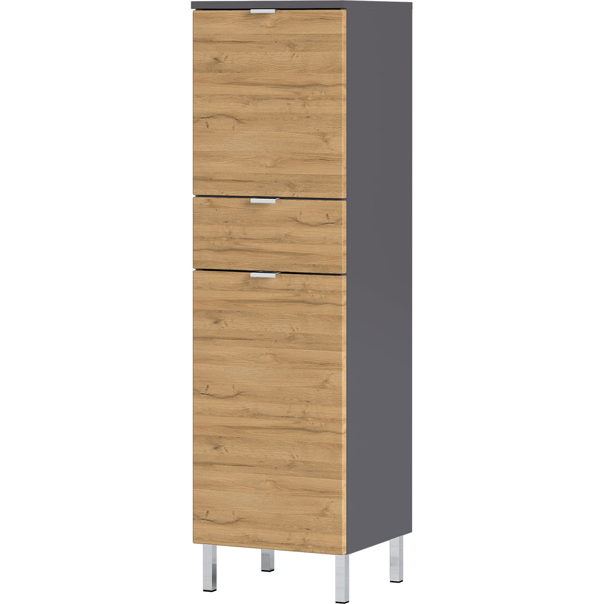 Schrank Maureen mit 1 Schubkasten 34 x 120 x 34 cm Graphit/Grandson-Eiche-Nachbildung