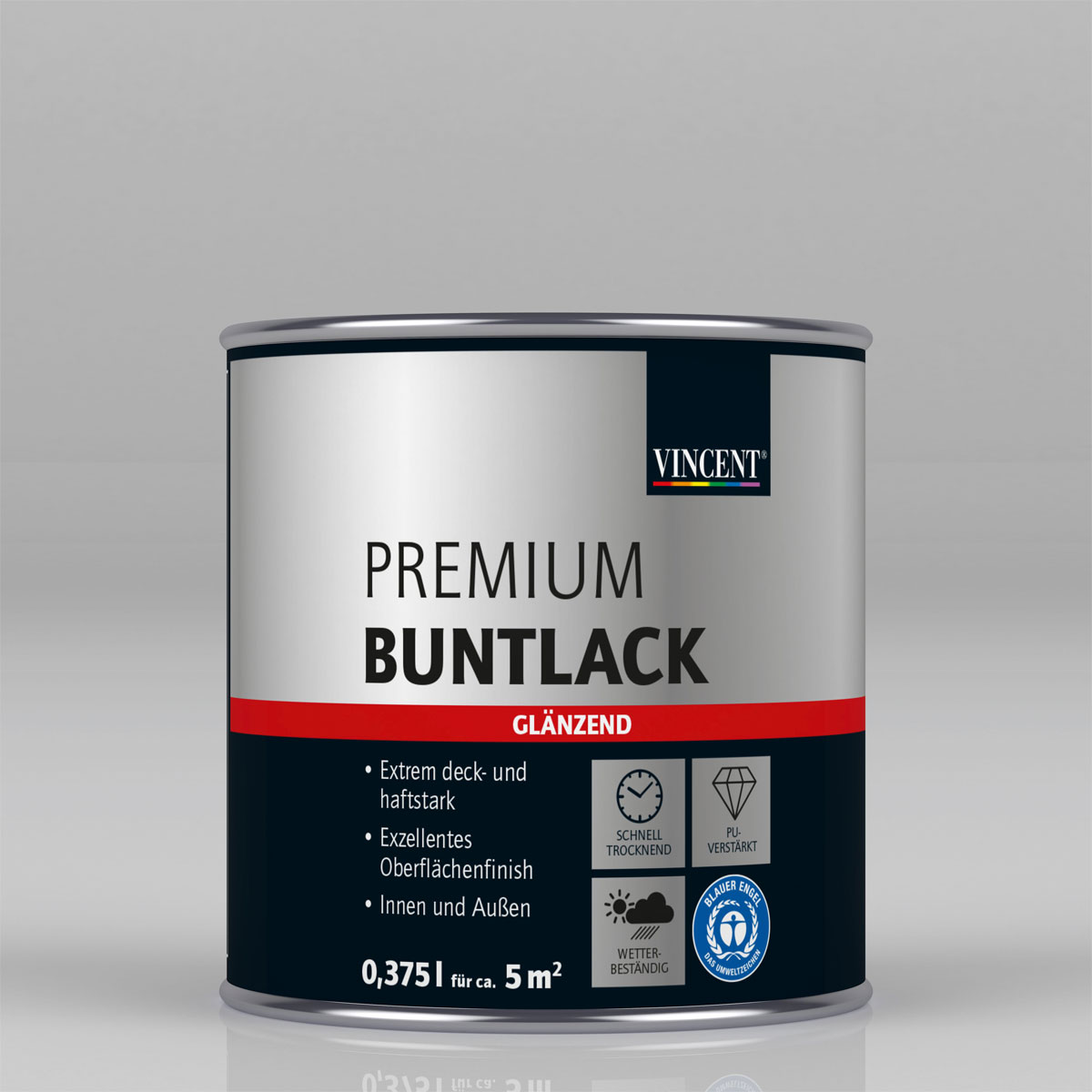 Premium Buntlack „grau metallic“ glänzend, 375 ml