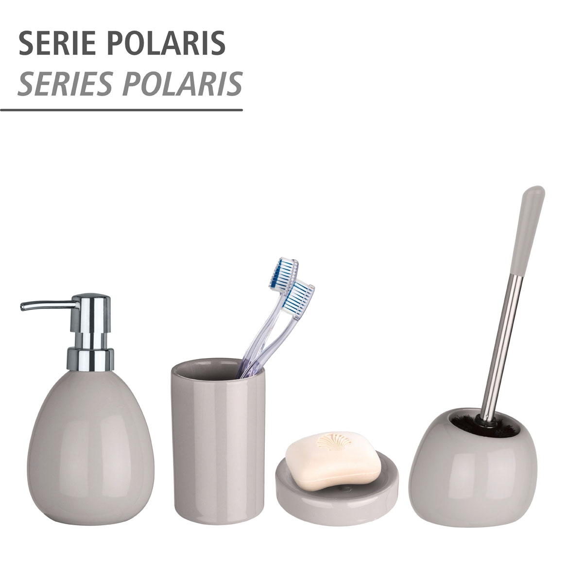 Wenko WC-Garnitur Polaris Pastel Grey aus hochwertiger Keramik | 514500