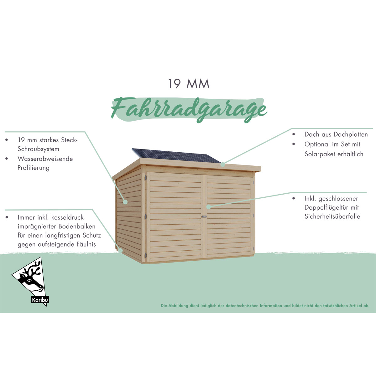 Karibu Fahrradgarage naturbelassen 163 x 217 cm Bild 5
