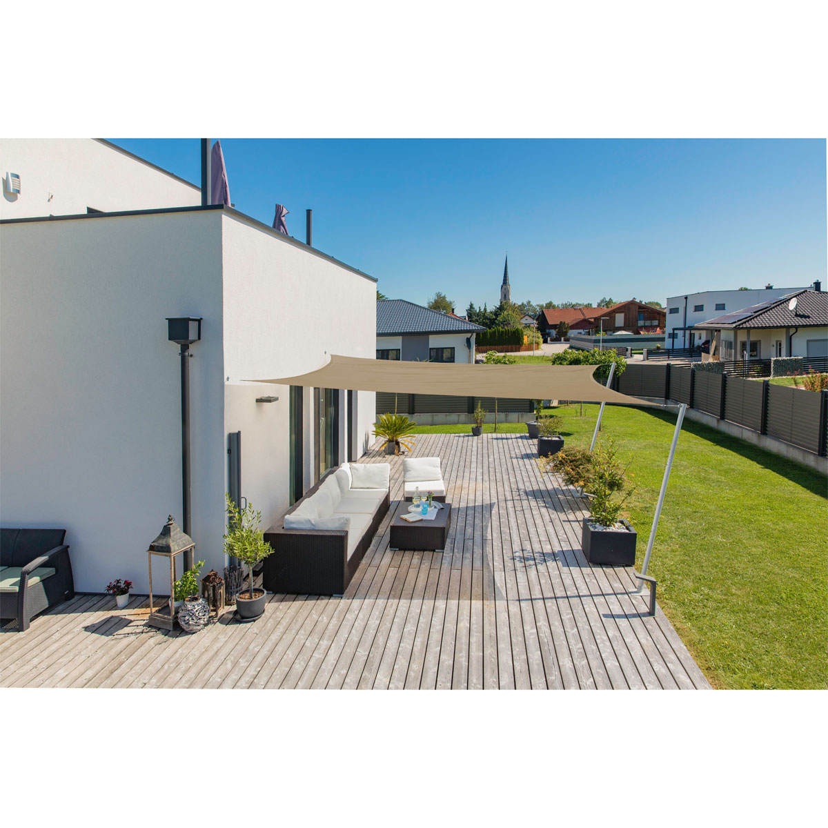 Rechteck-Segel Cannes 4 x 5 m taupe Bild 3