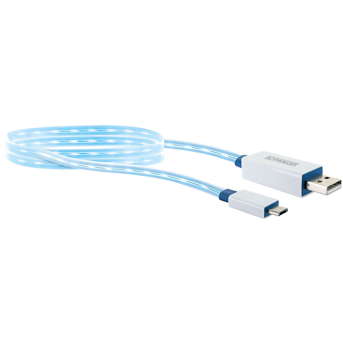 Schwaiger Micro-USB-Kabel leuchtend 0,8m weiß Bild 5