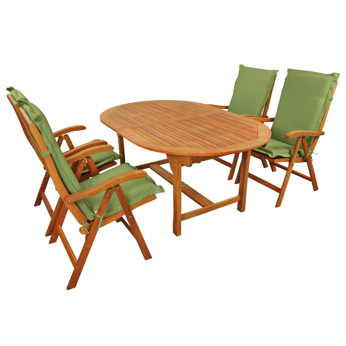 Indoba Gartenmöbel Set Sun Flair 9-teilig mit Auflagen Premium Grün | 9 |  Grün | K000022053