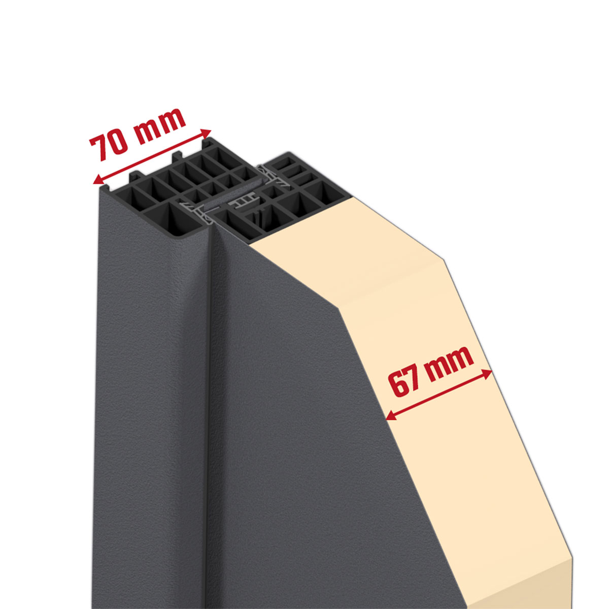 SplenDoor  Sicherheits-Nebeneingangstuer NS4 RC2 98x198 Anthrazit links Bild 9