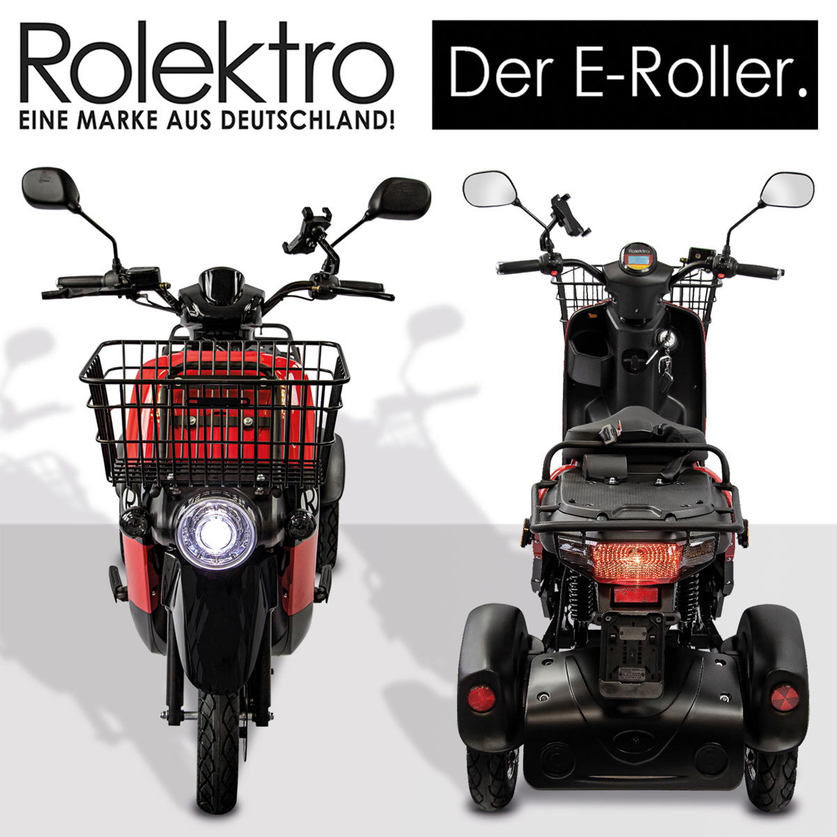 Rolektro E-Carrier 25 V.3 Lithium, Rot, ohne Koffer, 60V-32,5Ah Akku, 1000 Watt Bild 4