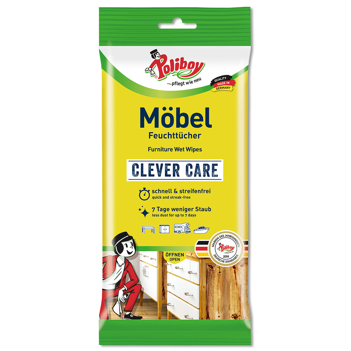 Poliboy Möbel-Feuchttücher 24 Stück