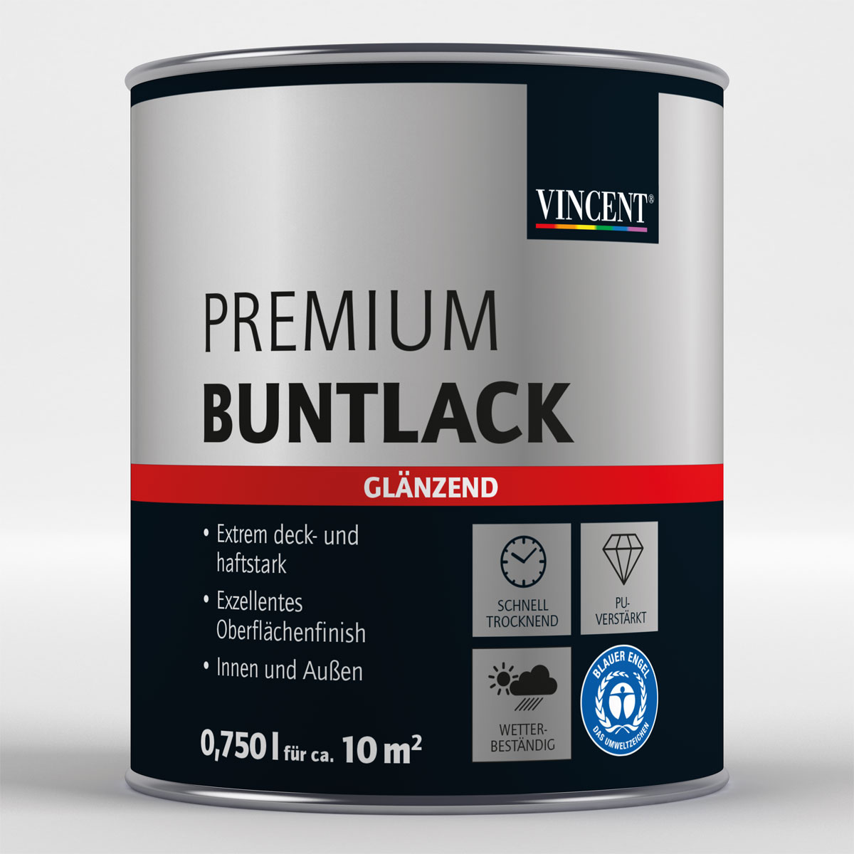 Premium Buntlack „grau metallic“, glänzend, 750 ml