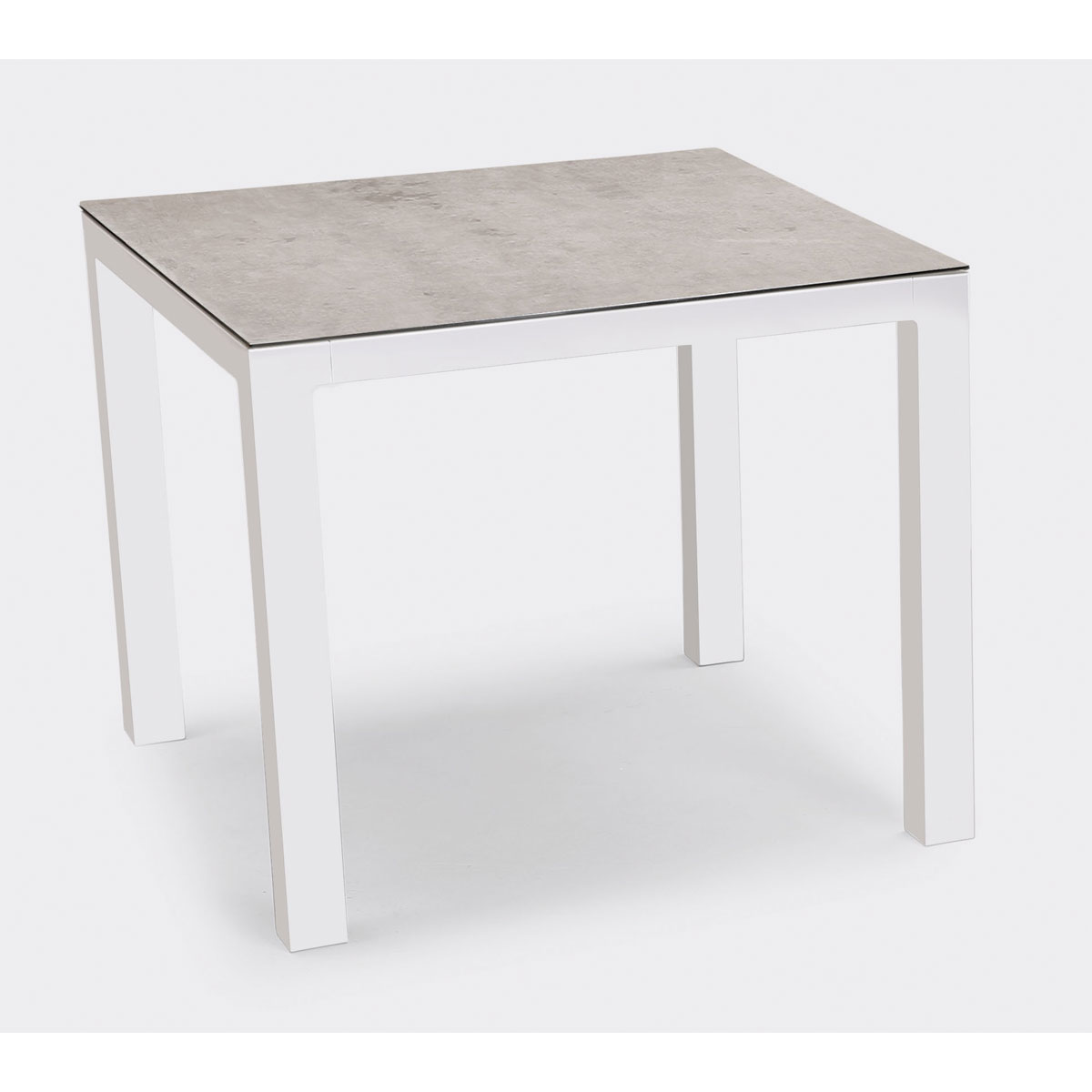 Tisch „Houston“ 90x90 cm, weiß/silber