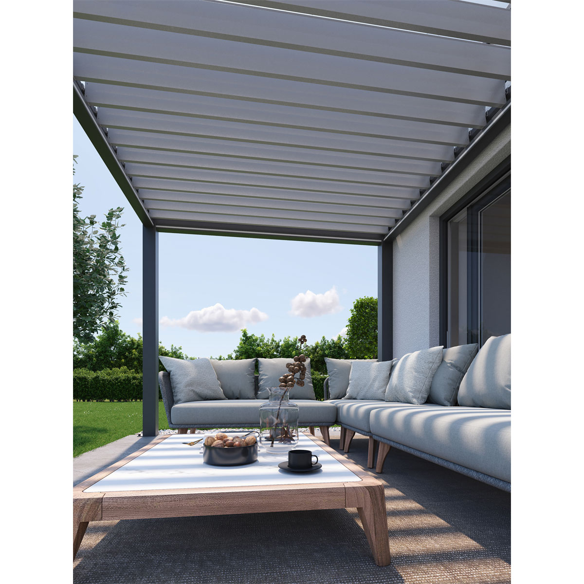 Biohort Pergola Gr. 3 x 3,5 dunkelgrau/silber-metallic Bild 3