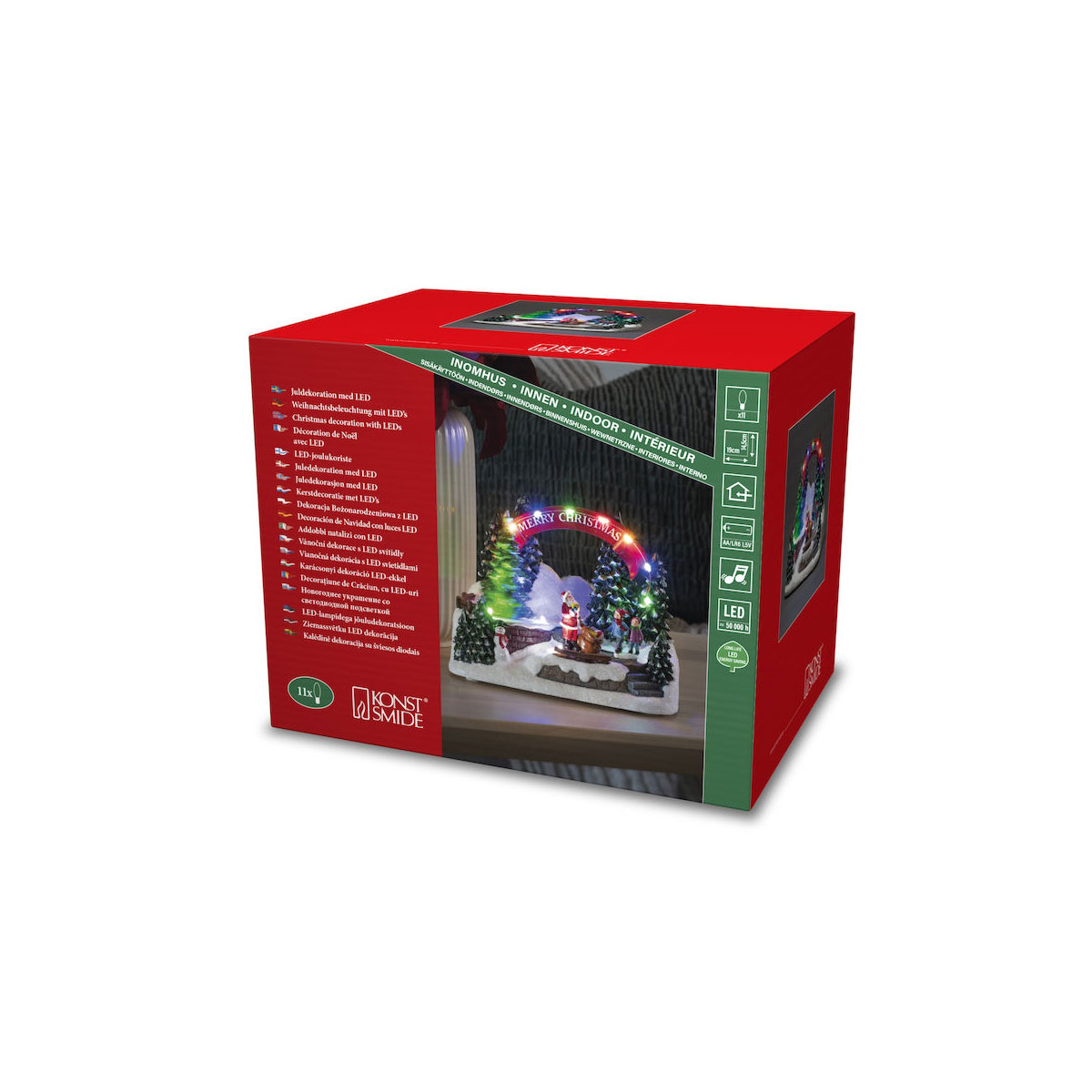 Konstsmide LED Szenerie Santa und Kinder 11 Dioden Musik Batteriebetrieben  | 406007