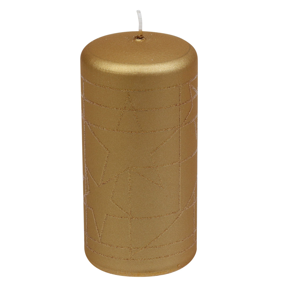 Stumpenkerze Linja 110 mm gold