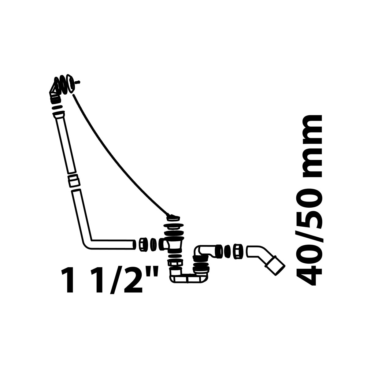Wannen-Ab- und Überlaufgarnitur 1½ x 40/50 mm Bild 2