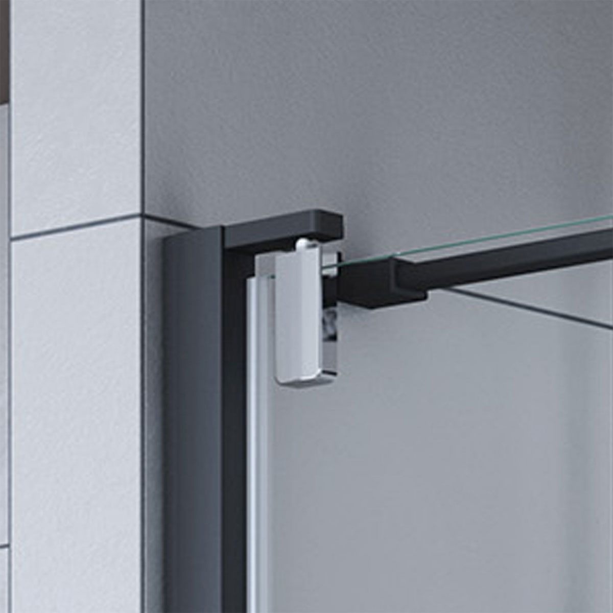 Breuer  Drehtür Europa Design für Seitenwand Anschlag rechts schwarz matt Intima 800 mm Bild 3