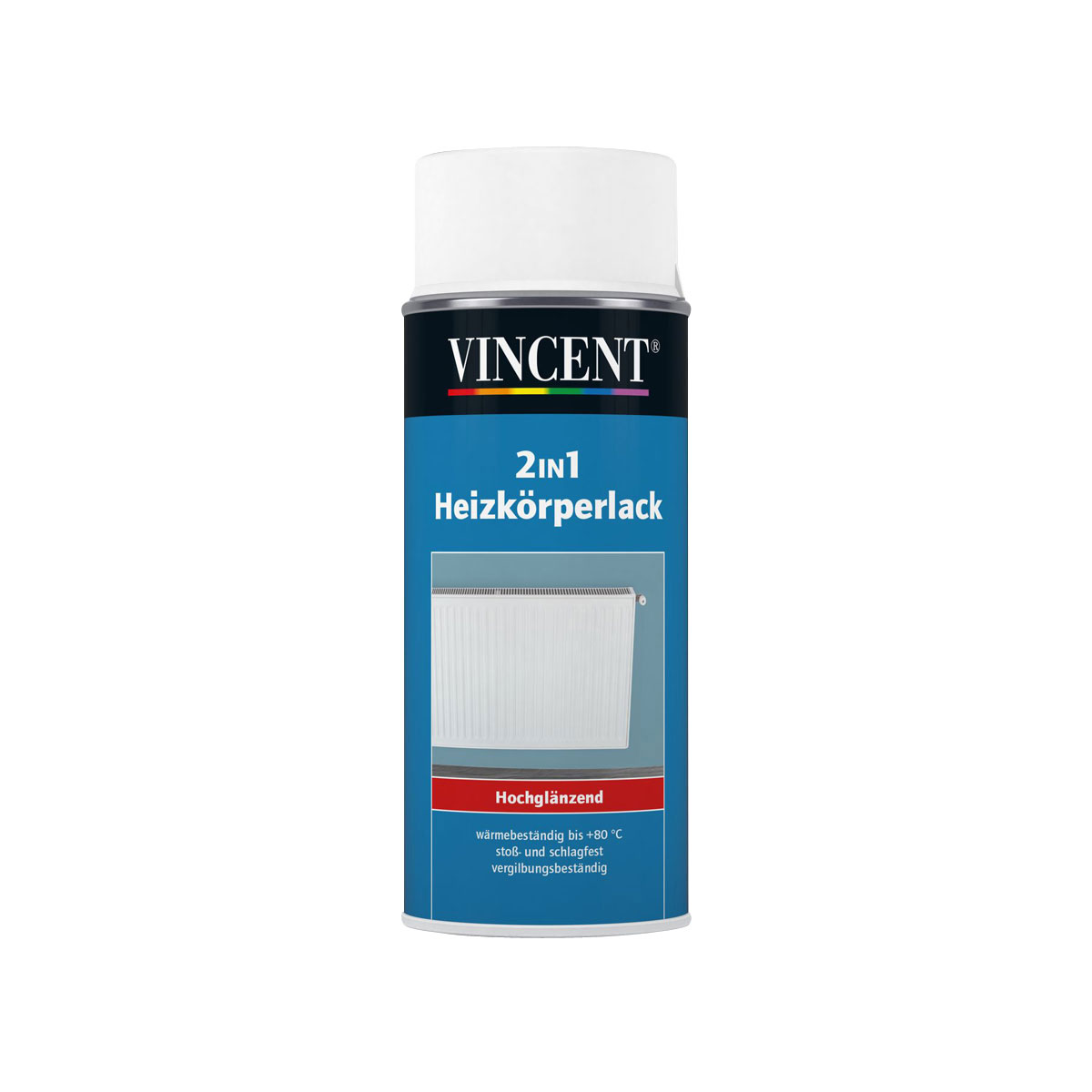 Vincent 2in1 Heizkörpersprühlack weiß glänzend 150 ml
